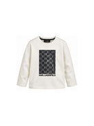 T-shirt per bambino Karl Lagerfeld Kids bianca con decorazione Z31364 182 KARL LAGERFELD KIDS 