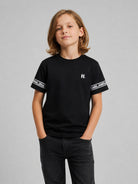 T-shirt per bambino Karl Lagerfeld Kids nera con dettaglio logo Z31367 09B KARL LAGERFELD KIDS 