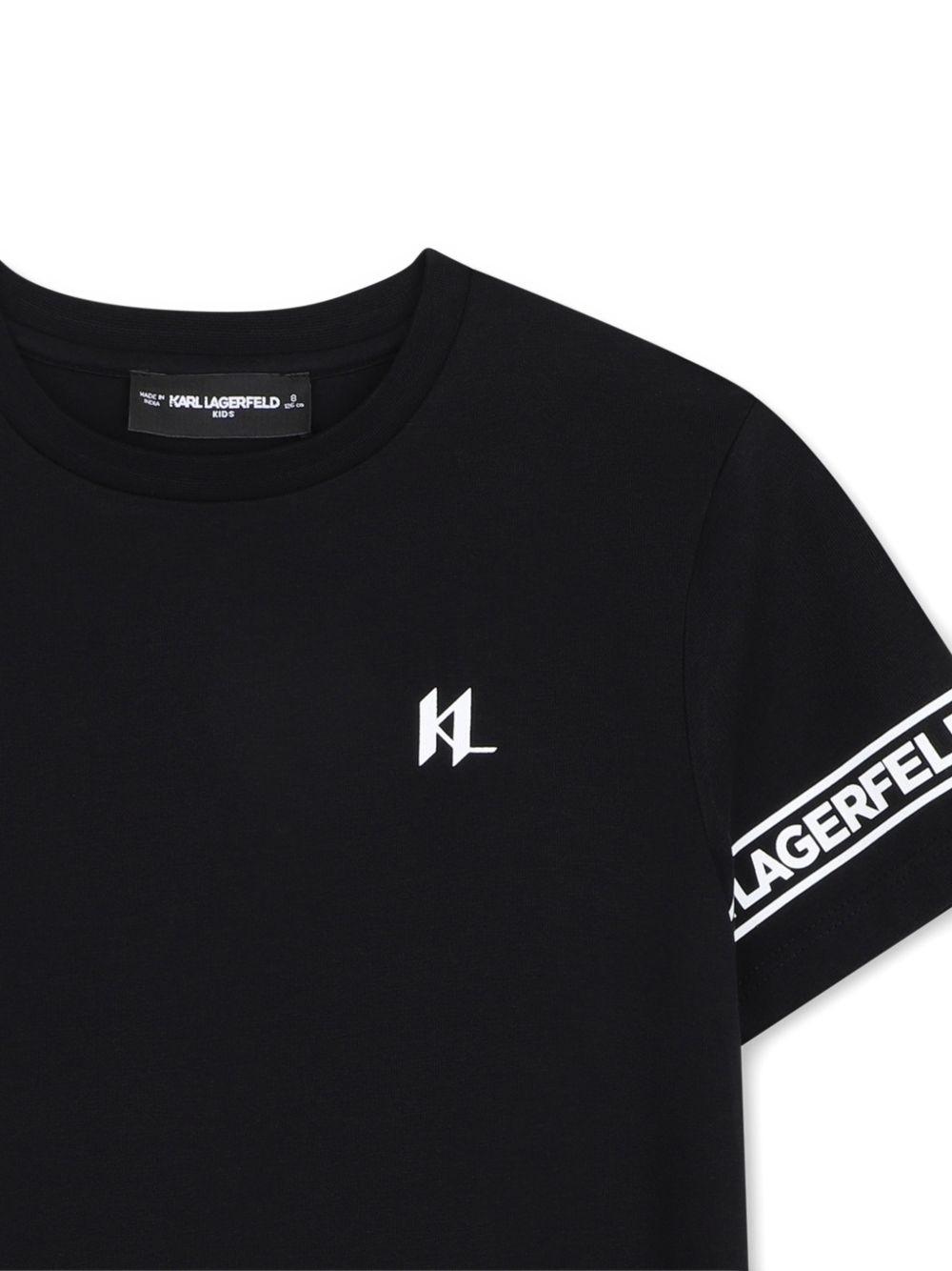 T-shirt per bambino Karl Lagerfeld Kids nera con dettaglio logo Z31367 09B KARL LAGERFELD KIDS 