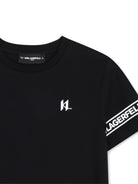 T-shirt per bambino Karl Lagerfeld Kids nera con dettaglio logo Z31367 09B KARL LAGERFELD KIDS 