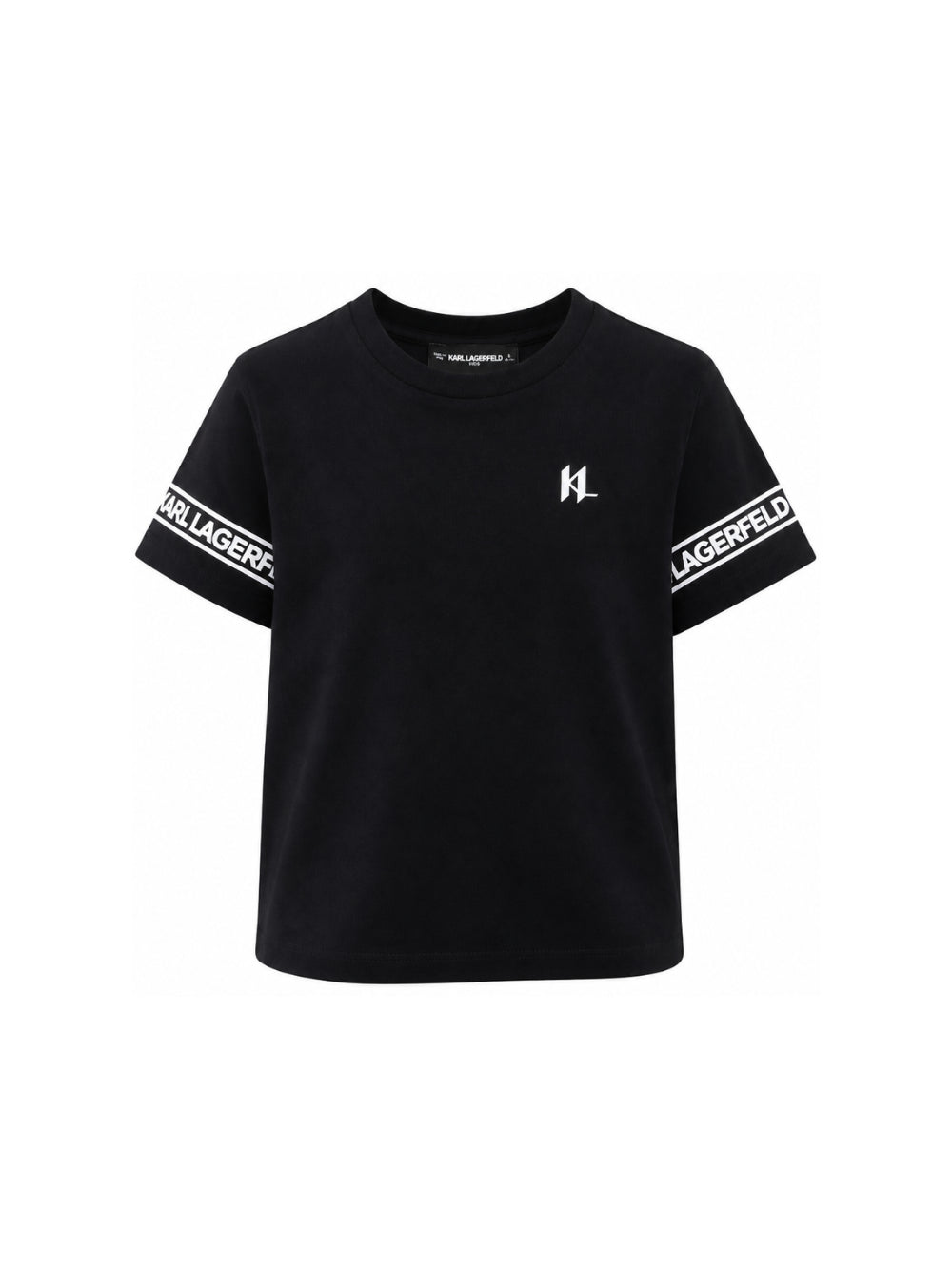 T-shirt per bambino Karl Lagerfeld Kids nera con dettaglio logo Z31367 09B KARL LAGERFELD KIDS 