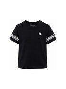 T-shirt per bambino Karl Lagerfeld Kids nera con dettaglio logo Z31367 09B KARL LAGERFELD KIDS 