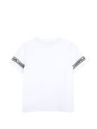 T-shirt per bambino Karl Lagerfeld Kids bianca con dettaglio logo Z31367 10P KARL LAGERFELD KIDS 