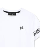 T-shirt per bambino Karl Lagerfeld Kids bianca con dettaglio logo Z31367 10P KARL LAGERFELD KIDS 