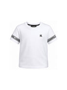 T-shirt per bambino Karl Lagerfeld Kids bianca con dettaglio logo Z31367 10P KARL LAGERFELD KIDS 