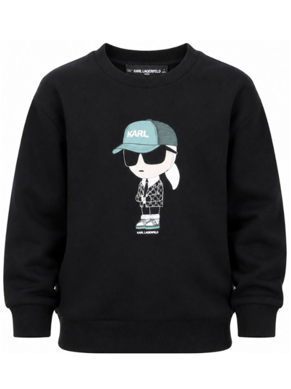 Felpa per bambino Karl Lagerfeld Kids nera con stampa grafica Z31370 09B KARL LAGERFELD KIDS 