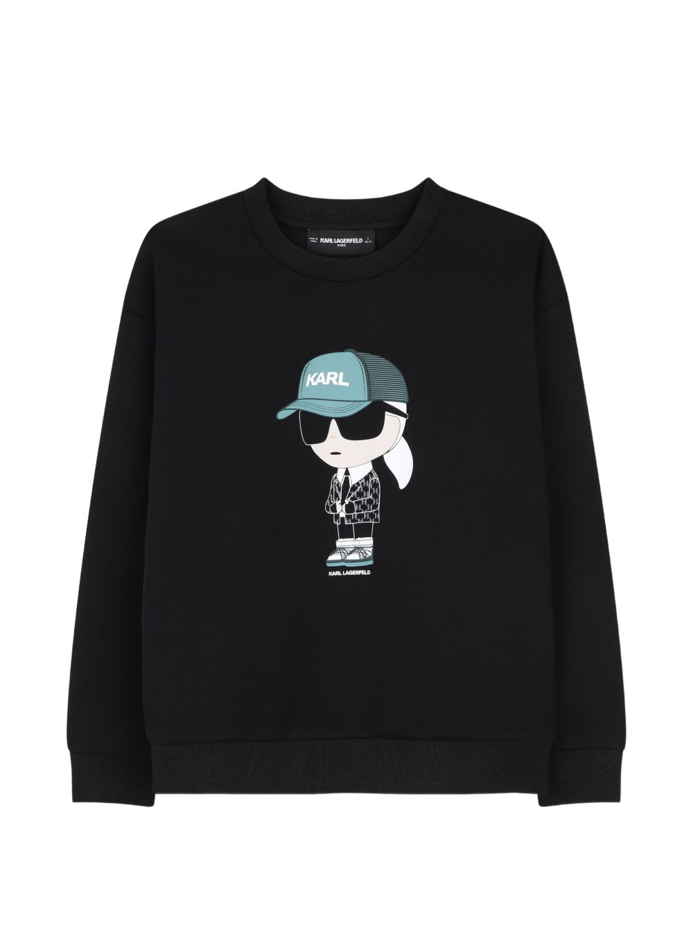Felpa per bambino Karl Lagerfeld Kids nera con stampa grafica Z31370 09B KARL LAGERFELD KIDS 