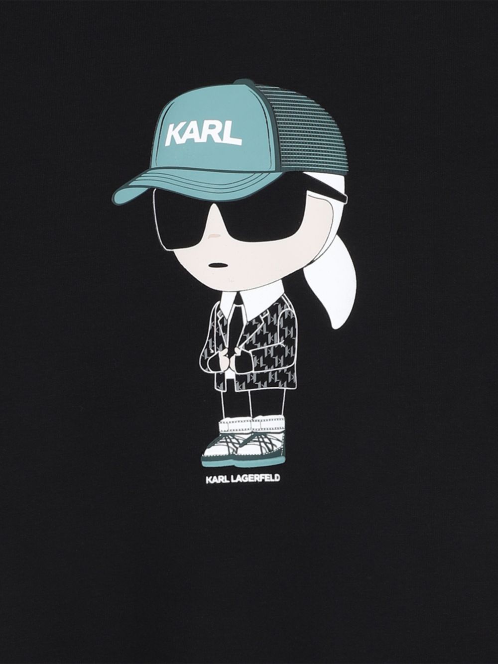 Felpa per bambino Karl Lagerfeld Kids nera con stampa grafica Z31370 09B KARL LAGERFELD KIDS 