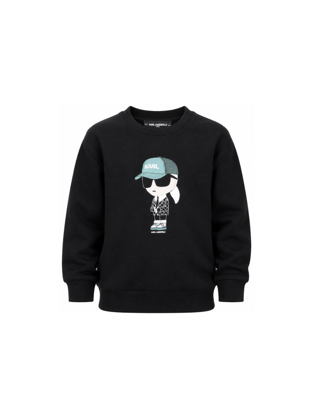 Felpa per bambino Karl Lagerfeld Kids nera con stampa grafica Z31370 09B KARL LAGERFELD KIDS 
