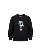 Felpa per bambino Karl Lagerfeld Kids nera con stampa grafica Z31370 09B KARL LAGERFELD KIDS 