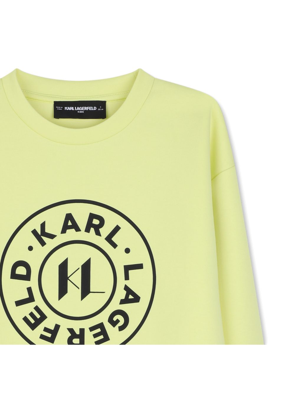 Felpa per bambino Karl Lagerfeld Kids verde con stampa logo Z31370 532 KARL LAGERFELD KIDS 