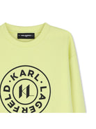 Felpa per bambino Karl Lagerfeld Kids verde con stampa logo Z31370 532 KARL LAGERFELD KIDS 