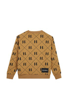 Felpa per bambino Karl Lagerfeld Kids cammello con monogramma Z31371 300 KARL LAGERFELD KIDS 