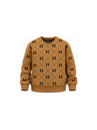 Felpa per bambino Karl Lagerfeld Kids marrone con monogramma Z31371 300 KARL LAGERFELD KIDS 
