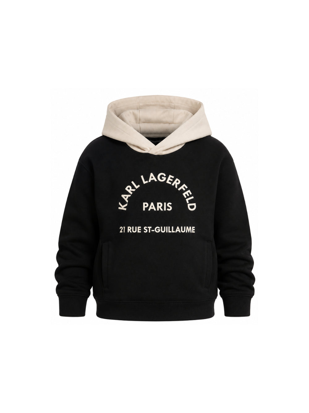 Felpa per bambino Karl Lagerfeld Kids nera con logo sul davanti Z31372 09B KARL LAGERFELD KIDS 