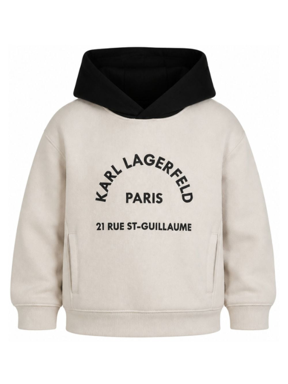 Felpa per bambino Karl Lagerfel Kids beige con logo sul davanti Z31372 184 KARL LAGERFELD KIDS 