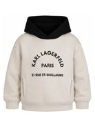 Felpa per bambino Karl Lagerfel Kids beige con logo sul davanti Z31372 184 KARL LAGERFELD KIDS 