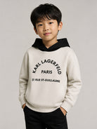 Felpa per bambino Karl Lagerfel Kids beige con logo sul davanti Z31372 184 KARL LAGERFELD KIDS 