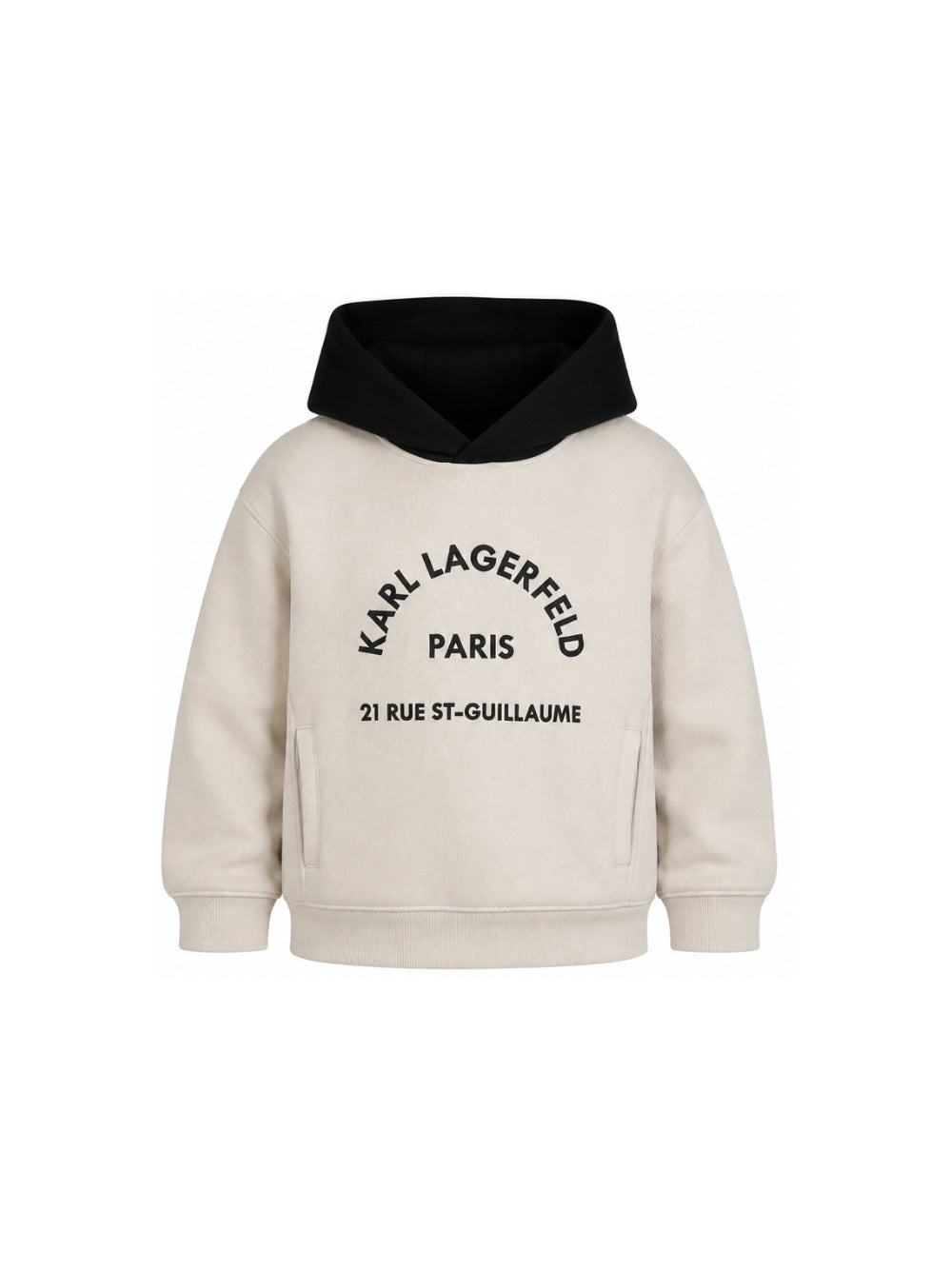 Felpa per bambino Karl Lagerfel Kids beige con logo sul davanti Z31372 184 KARL LAGERFELD KIDS 