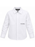 Camicia per bambino Karl Lagerfeld Kids bianca con colletto classico Z31378 10P KARL LAGERFELD KIDS 