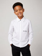 Camicia per bambino Karl Lagerfeld Kids bianca con colletto classico Z31378 10P KARL LAGERFELD KIDS 