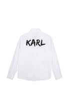 Camicia per bambino Karl Lagerfeld Kids bianca con colletto classico Z31378 10P KARL LAGERFELD KIDS 