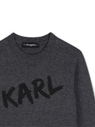 Maglione per bambino Karl Lagerfeld Kids grigio con logo sul davanti Z31380 A65 KARL LAGERFELD KIDS 