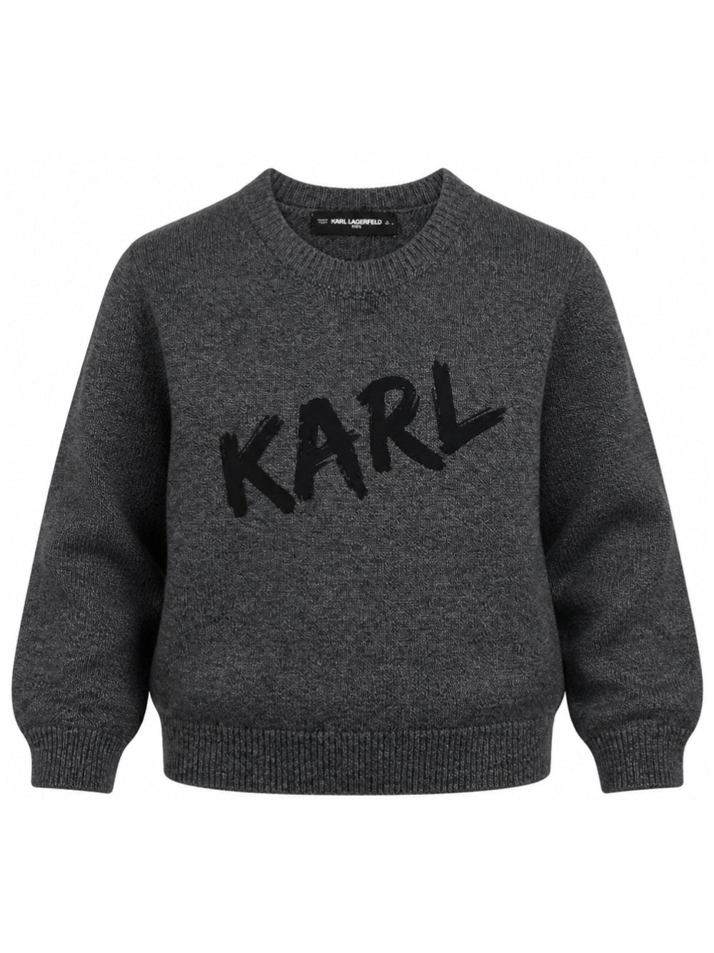 Maglione per bambino Karl Lagerfeld Kids grigio con logo sul davanti Z31380 A65 KARL LAGERFELD KIDS 