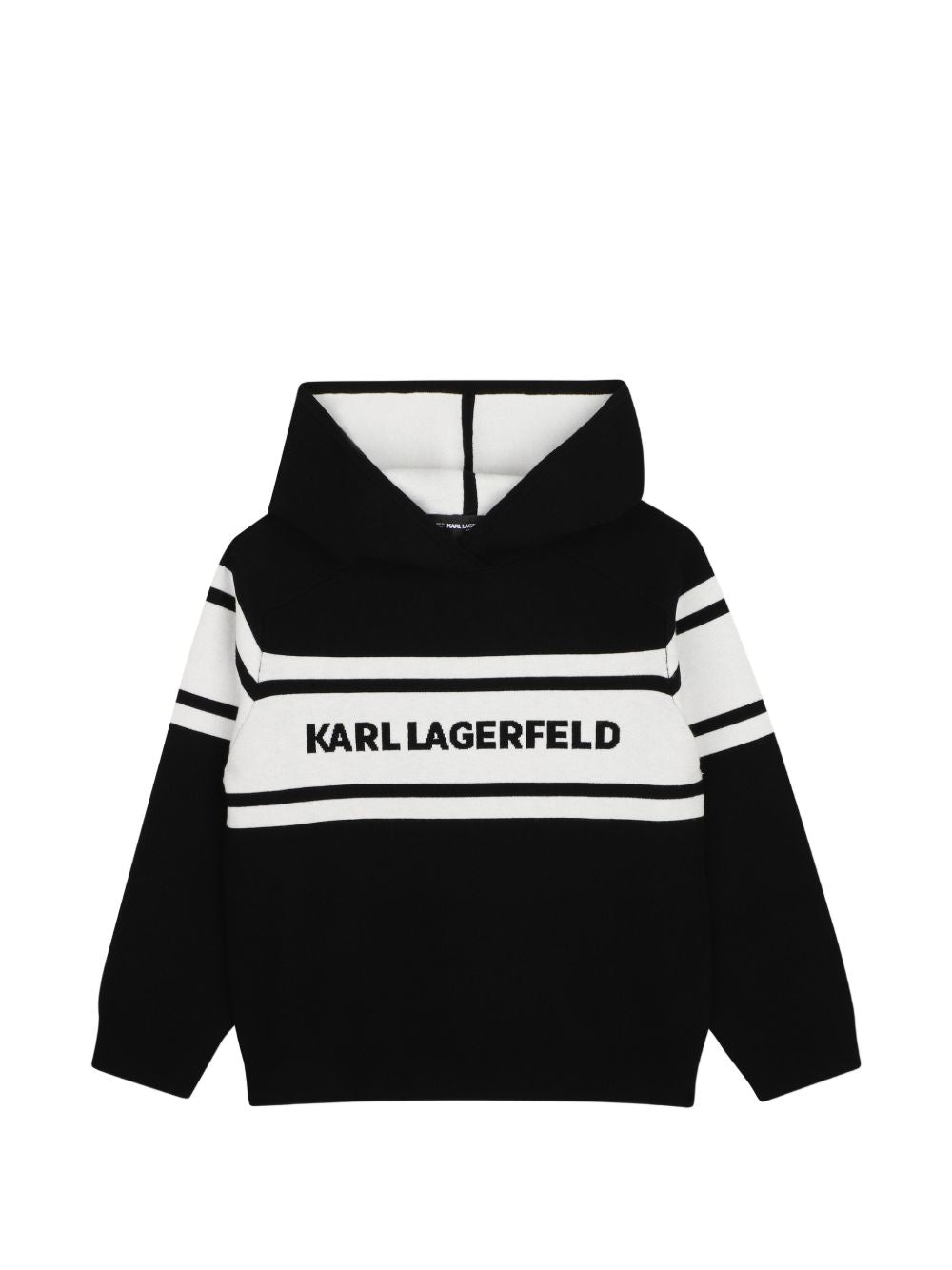 Felpa per bambino Karl Lagerfeld Kids nera con logo a intarsio Z31381 09B KARL LAGERFELD KIDS 