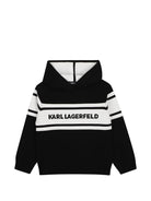 Felpa per bambino Karl Lagerfeld Kids nera con logo a intarsio Z31381 09B KARL LAGERFELD KIDS 