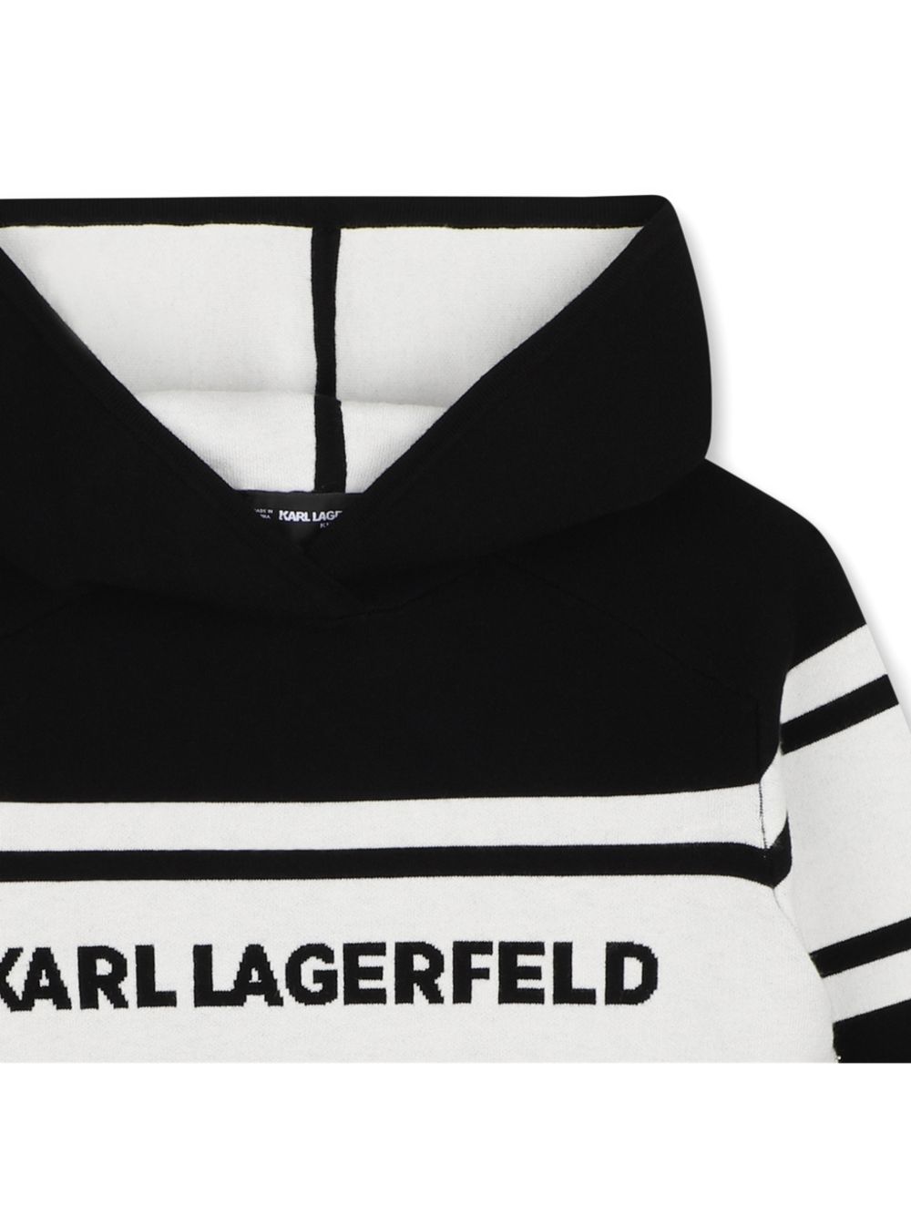 Felpa per bambino Karl Lagerfeld Kids nera con logo a intarsio Z31381 09B KARL LAGERFELD KIDS 