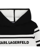 Felpa per bambino Karl Lagerfeld Kids nera con logo a intarsio Z31381 09B KARL LAGERFELD KIDS 