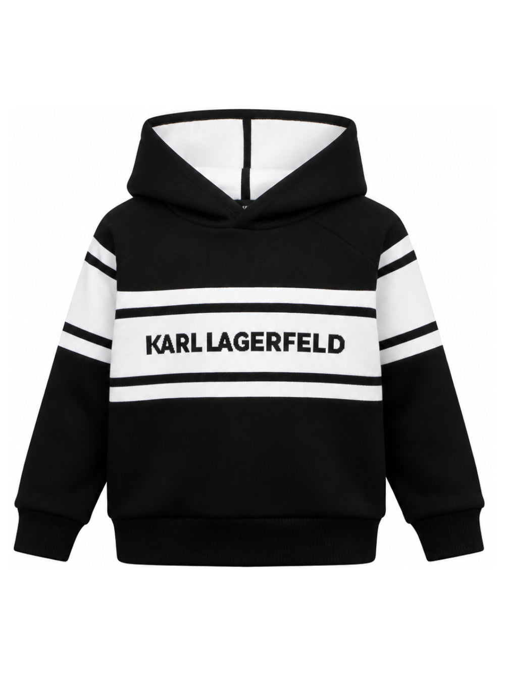 Felpa per bambino Karl Lagerfeld Kids nera con logo a intarsio Z31381 09B KARL LAGERFELD KIDS 