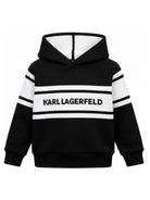 Felpa per bambino Karl Lagerfeld Kids nera con logo a intarsio Z31381 09B KARL LAGERFELD KIDS 