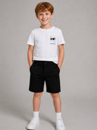 Shorts per bambino Karl Lagerfeld Kids neri con stampa con logo sul retro Z31389 09B KARL LAGERFELD KIDS 