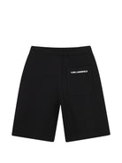 Shorts per bambino Karl Lagerfeld Kids neri con stampa con logo sul retro Z31389 09B KARL LAGERFELD KIDS 