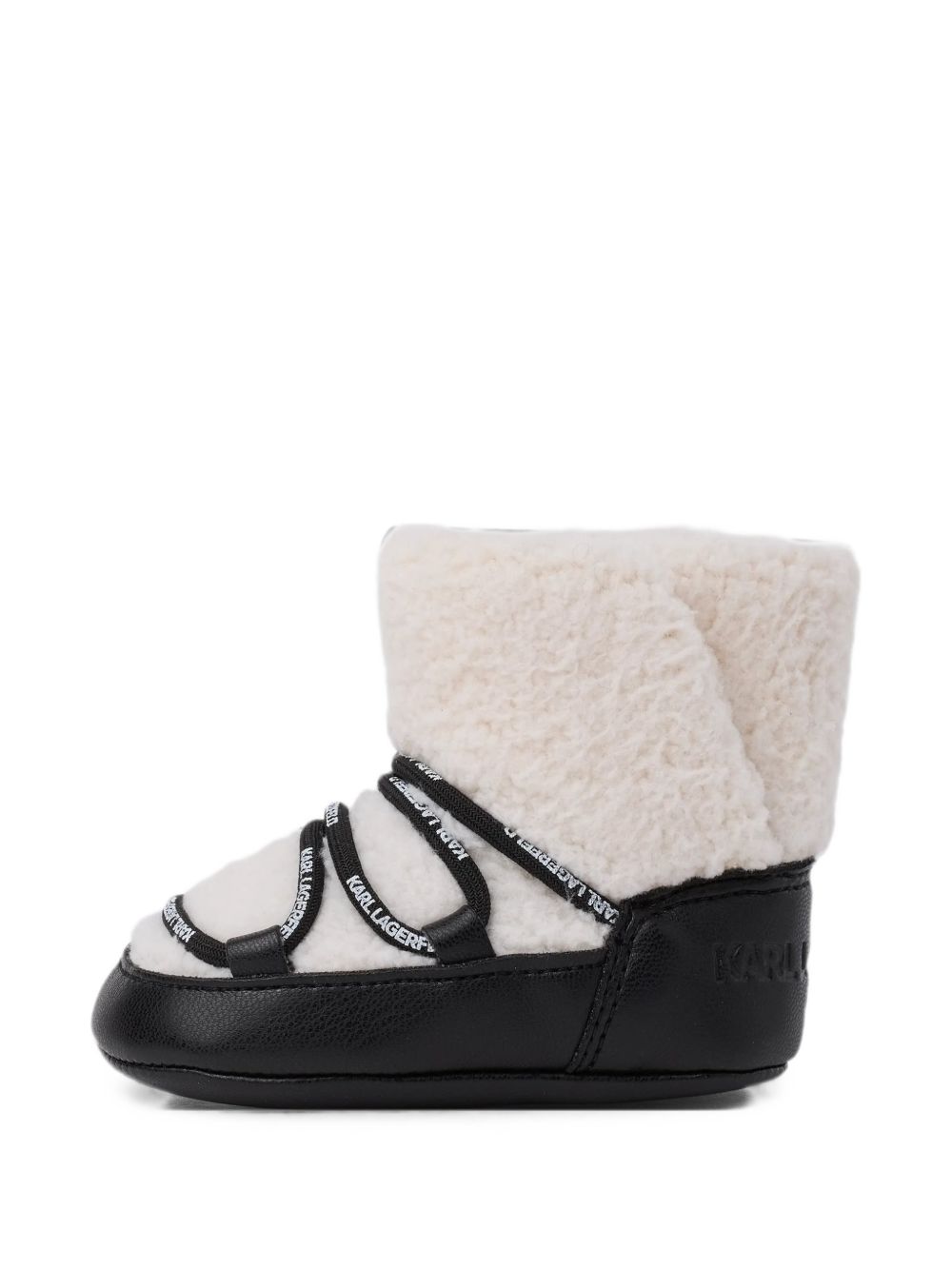Stivali per neonati Karl Lagerfel Kids neri con fodera in shearling Z31413 09B KARL LAGERFELD KIDS 