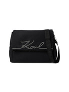 Borsa fasciatoio per neonati Karl Lagerfeld Kids nera con logo con strass sul davanti Z31415 09B KARL LAGERFELD KIDS 