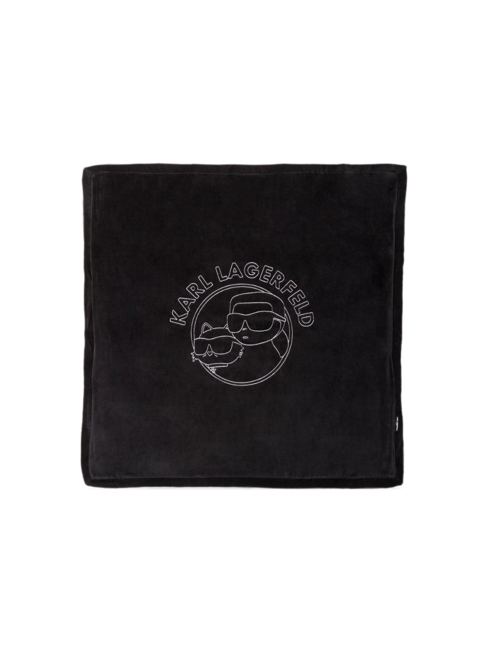 Coperta per neonati Karl Lagerfeld Kids nera con stampa Karl e Choupette sul davanti Z31418 09B KARL LAGERFELD KIDS 