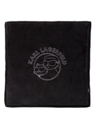 Coperta per neonati Karl Lagerfeld Kids nera con stampa Karl e Choupette sul davanti Z31418 09B KARL LAGERFELD KIDS 