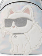 Zaino per bambina Karl Lagerfeld Kids argentato con stampa Choupette sul davanti Z31420 111 KARL LAGERFELD KIDS 