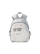 Zaino per bambina Karl Lagerfeld Kids argentato con stampa Choupette sul davanti Z31420 111 KARL LAGERFELD KIDS 