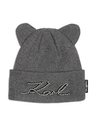 Berretto per bambina Karl Lagerfeld Kids grigio con perle sintetiche e dettaglio orecchie Z31423 A19 KARL LAGERFELD KIDS 