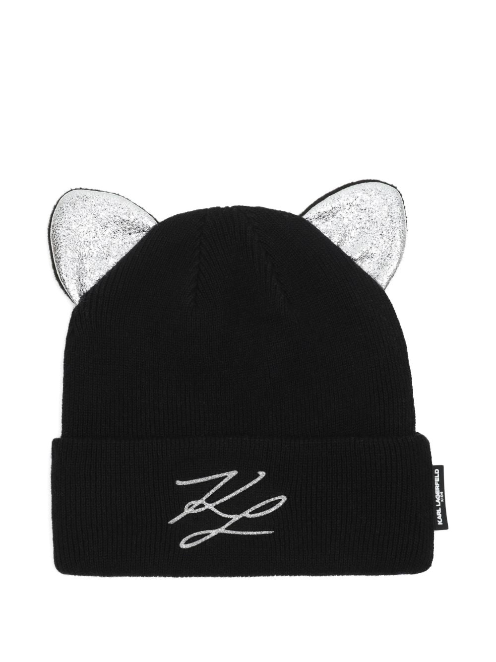 Berretto per bambina Karl Lagerfeld Kids nero con applicazioni Z31424 09B KARL LAGERFELD KIDS 