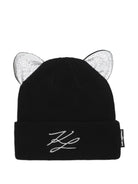 Berretto per bambina Karl Lagerfeld Kids nero con applicazioni Z31424 09B KARL LAGERFELD KIDS 