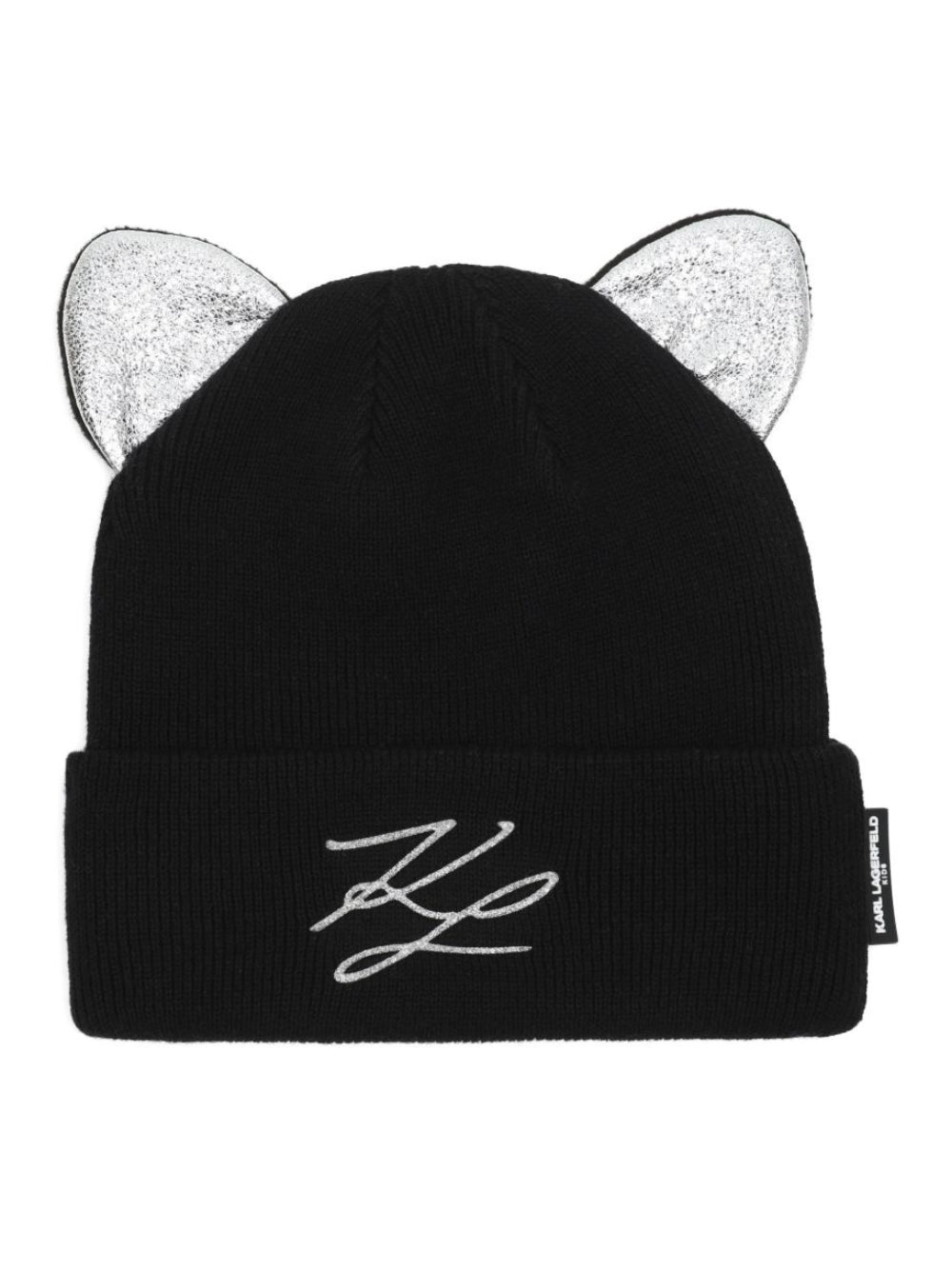 Berretto per bambina Karl Lagerfeld Kids nero con applicazioni Z31424 09B KARL LAGERFELD KIDS 