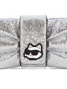 Borsa a tracolla per bambina Karl Lagerfeld Kids argento Ikon Choupette con dettaglio a fiocco Z31435 016 KARL LAGERFELD KIDS 