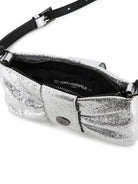 Borsa a tracolla per bambina Karl Lagerfeld Kids argento Ikon Choupette con dettaglio a fiocco Z31435 016 KARL LAGERFELD KIDS 