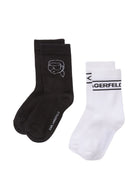 Calzini per bambini Karl Lagerfeld Kids bianco e nero con logo Z31447 10P KARL LAGERFELD KIDS 