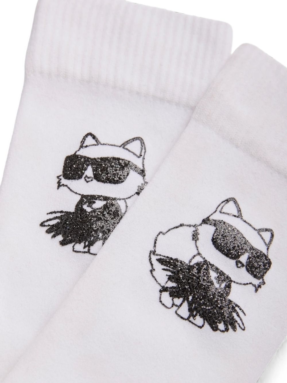 Calzini per bambina Karl Lagerfeld Kids bianchi con decorazione Choupette Z31450 10P KARL LAGERFELD KIDS 